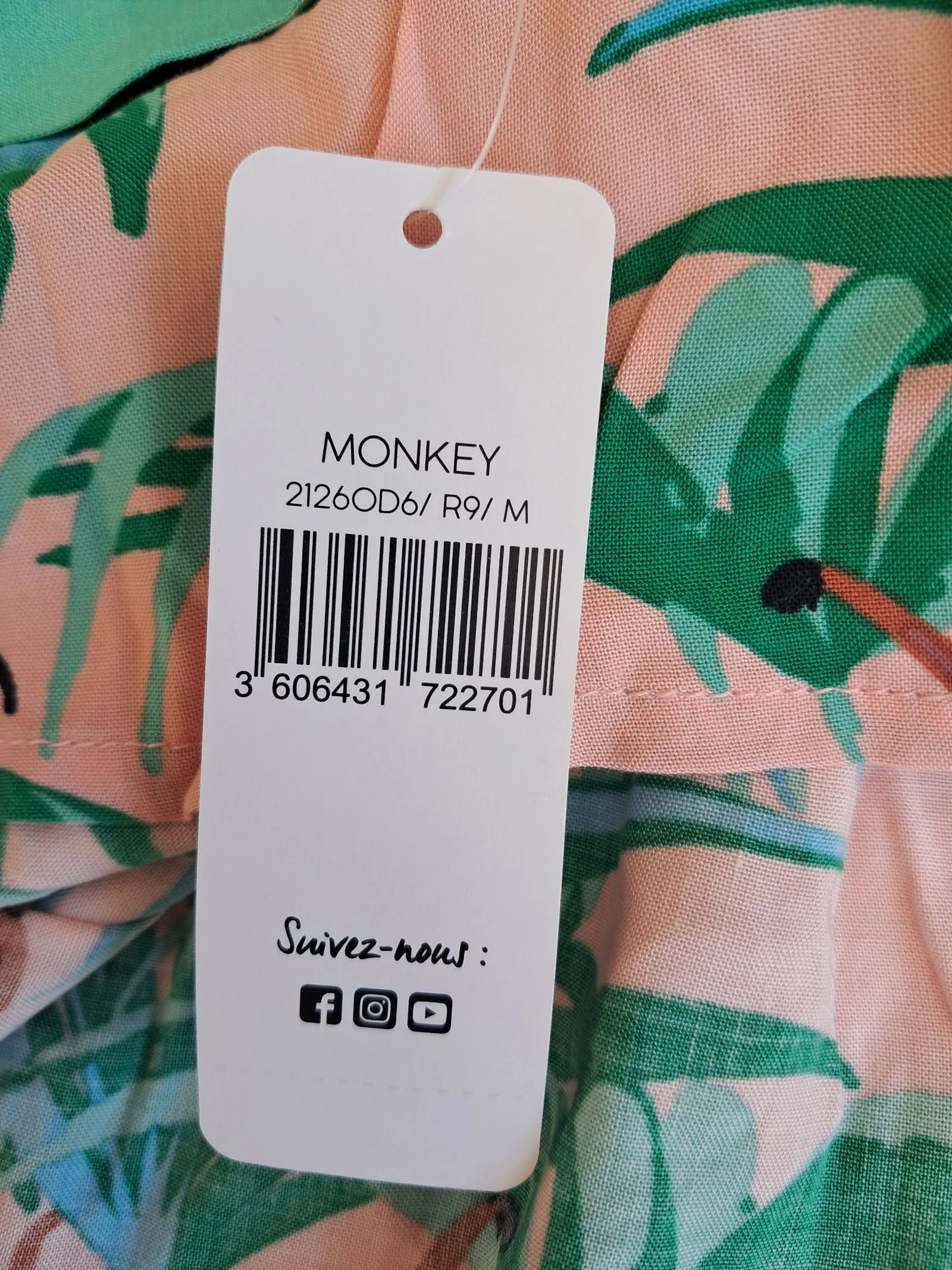Top con tirantes Darjeeling, con estampado tropical original 38 nuevo (folaje y animales) – photo 7